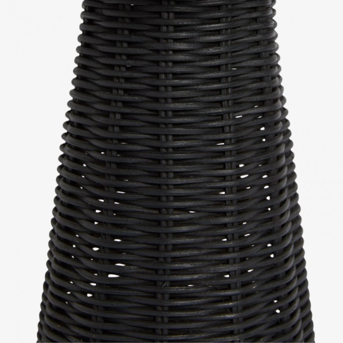 Lámpara de mesa pequeña de ratán escultural Wickara - Acabado tejido natural, ideal para mesas auxiliares y entradas HL1881