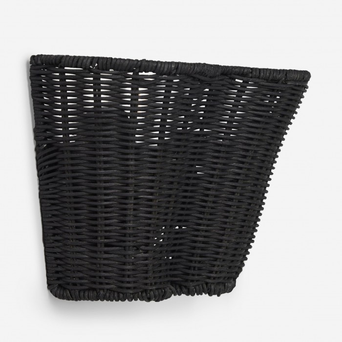 Applique murale tressée Wickara - Abat-jour festonné en forme de panier pour chambre à coucher HL1854