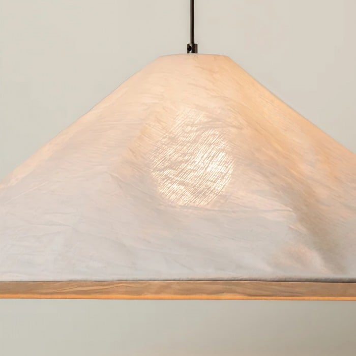 Zalen Textured Pleated Linen Pendant Lamp - Neutral Fabric Style Pendant Lamp for Bedroom & Living Room HL1913
