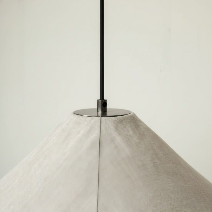 Zalen Textured Pleated Linen Pendant Lamp - Neutral Fabric Style Pendant Lamp for Bedroom & Living Room HL1913