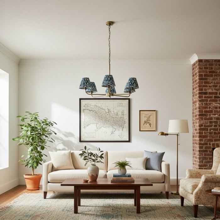 Zevatik Klassisk Ikat Mönstrad Tygkrona - Metallkrona med Fäste HL2116