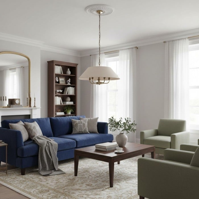 Zevatik Pendellampa med Linneskärm - Klassisk Multi-Lampdesign för Matsal och Vardagsrum HL2075