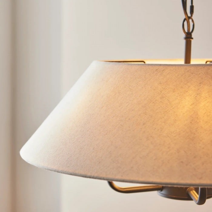 Zevatik Pendellampa med Linneskärm - Klassisk Multi-Lampdesign för Matsal och Vardagsrum HL2075