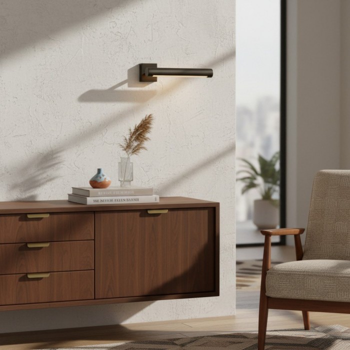 Zorv Sleek Picture Light - Applique da parete con struttura in metallo scanalato per esposizione di opere d'arte o foto HL1933