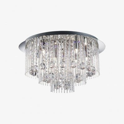 Virelis 8 Light Twist Tubes Ceiling Light - Modern Crystal Design for Dining Rooms or Lounges HL2187