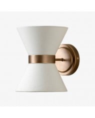 Applique murale Arden Glass 2 lumières en fer forgé - Design moderne et incurvé pour salle de bain ou couloir HL1955