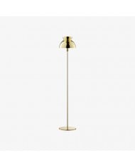 Lampadaire Linbron en bois de noyer avec abat-jour en lin cannelé - Décoration intérieure moderne et naturelle HL1915