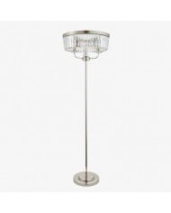Lampadaire Brazara avec abat-jour en verre ajustable et pied en métal courbé pour espaces de vie HL2091
