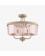 Braleen Antique Lantern Style Flush Ceiling Light - Clear Glass Design for Living and Bedroom HL2210