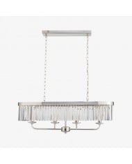 Liorin Geometrische Hanglamp - Moderne Hanglamp met Metalen en Stoffen Kap en Opengewerkt Sierwerk voor Interieurs HL2100