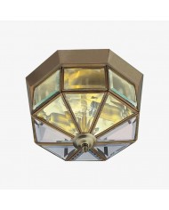 Brazara Dome Plafondlamp - Industriële geribbelde en heldere glazen kap voor de woonkamer HL2119