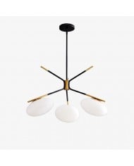 Brazara hanglamp met meerdere lichtpunten en glazen kap - gebogen metalen armen voor moderne woningen HL2079