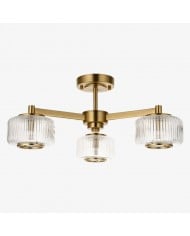 Clea Rounded Glass Flush Mount - Dotted Shade for Bedroom and Hallway Lighting HL1892