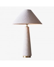 Cordove Table Lamp - Sculptural Ceramic Base and Linen Shade Suitable for Living room, Bedroom or Side Table HL1873
