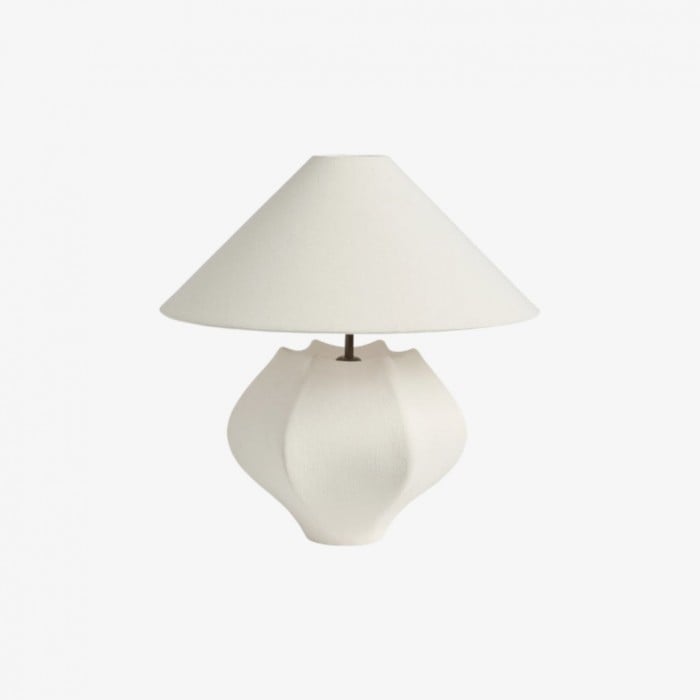 Cordove Table Lamp - Sculptural Ceramic Base and Linen Shade Suitable for Living room, Bedroom or Side Table HL1873