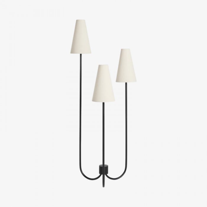 Cordove vloerlamp met drie taps toelopende kappen - Moderne minimalistische metalen stoffen lamp voor de woonkamer HL1860