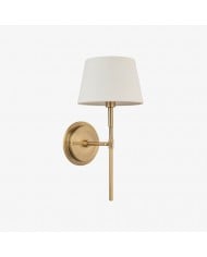 Applique murale Curva en métal avec abat-jour conique - Applique murale vintage en laiton pour entrée ou cage d'escalier HL1967