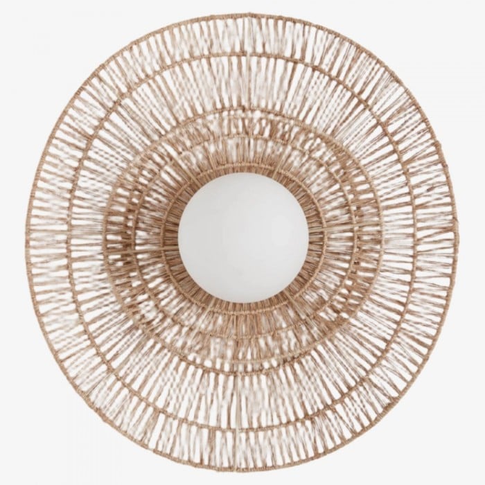 Applique murale tissée Florevian - Applique murale à deux niveaux en jute pour salon ou chambre HL1867