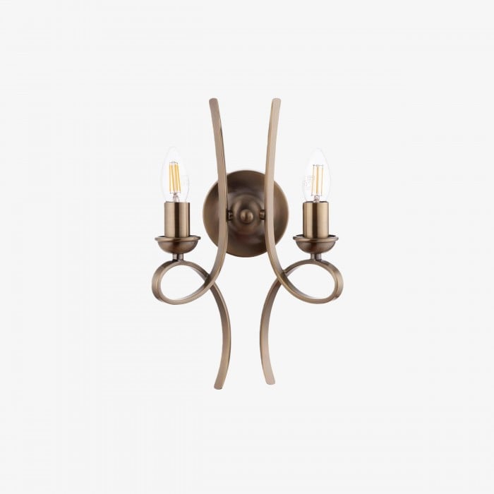 Foline Brushed Brass Wall Light - Timeless Wall Sconce for Living Rooms and Hallways HL2213