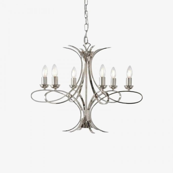 Foline Geometric Light Chandelier - Nickel Finish Ambient Glow for Hallways and Kitchens HL2211