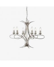 Lumvey Round Chandelier - Vintage Tiered Glass Inspired Metal Frame for Dining Room & Foyer HL1997