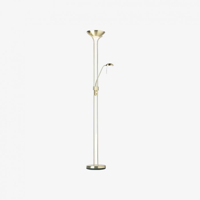 Lampadaire Linexis Art Déco en métal et verre opale - Design à double éclairage pour intérieurs modernes HL2137