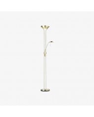 Lampadaire sculptural en céramique Pryssa - Abat-jour en lin ivoire pour salon HL1861