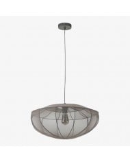 Floriaxis Floral Glass Pendant Light - Floral Glass Shade with Braided Cable for Kitchen or Dining HL2155