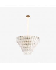 Foline Geometric Light Chandelier - Nickel Finish Ambient Glow for Hallways and Kitchens HL2211