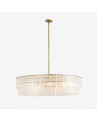 Lunetal Multi-Light Chandelier Crystal Accents Brass Finish - Modern Luxury for Dining Room and Living Room HL2122