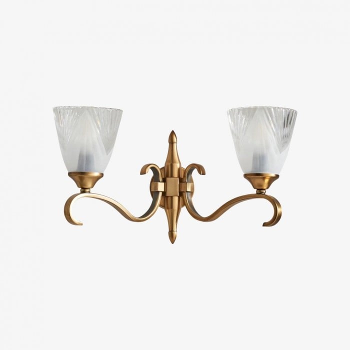 Lunetal dubbele wandlamp - Vintage metaal en glas voor hal en slaapkamer HL2038