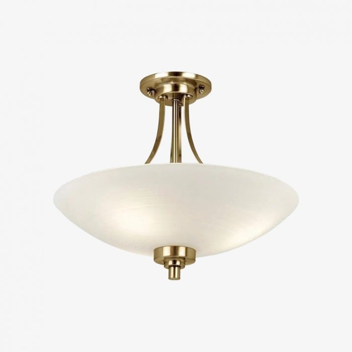Lunetal Timeless Three-Arm Structure Semi Flush Chandelier - Vintage Pendant Light for Bedroom or Entry HL2035