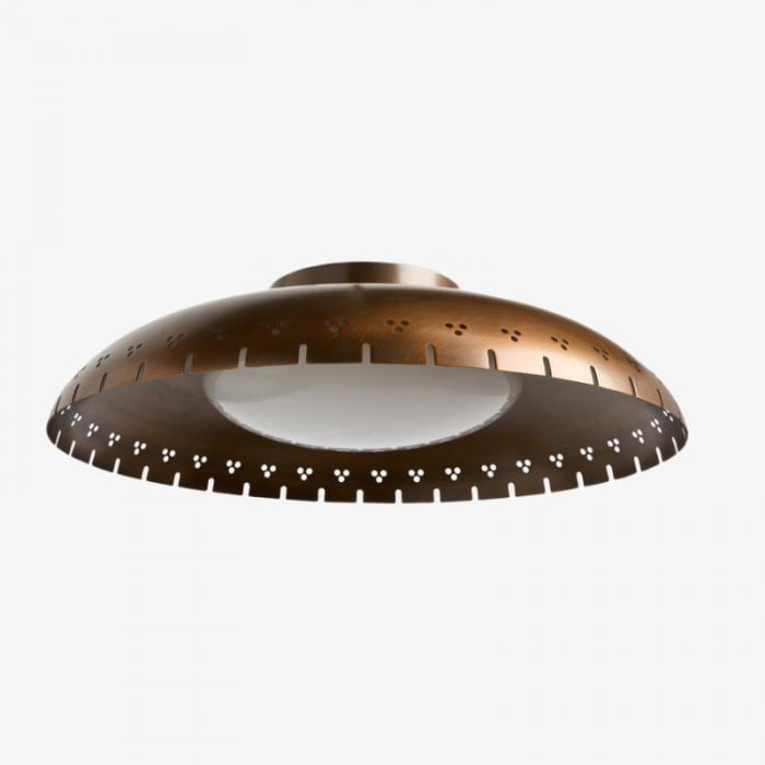 Lustrona Vintage Brass Flush Mount Light - Burnished Metal Ceiling Light for Living Room HL1868