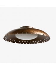 Luntra Ribbed Glass Uplighter Flush - Elegant Ceiling Light for Hallways and Bedrooms HL2164