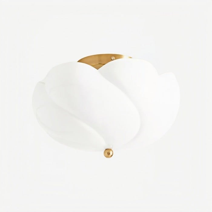 Modo Ceiling Light -Minimalist Glass Shade with Sleek Brass Frame for Dining Room or Office HL1908