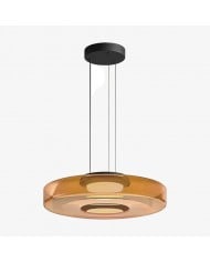 Novera Art Deco Dome Adjustable Height Glass Shade Pendant Light - Living Room HL2207