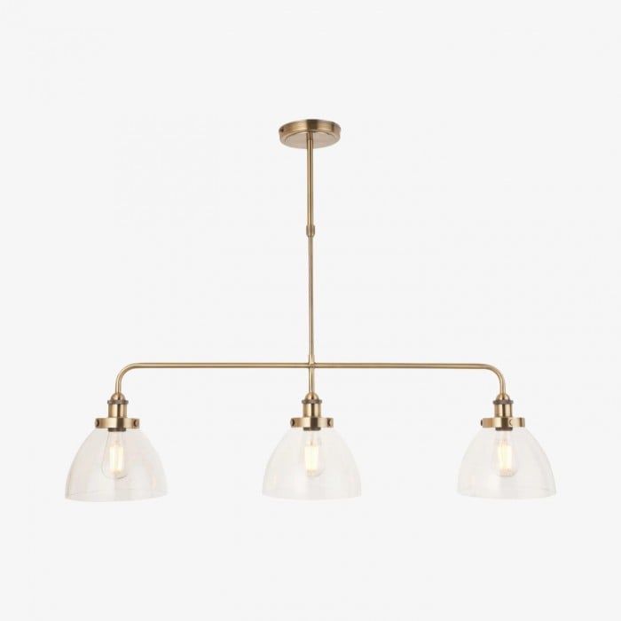 Novera Industrial 3 Light Linear Pendant Light - Modern Metal Style for Kitchen & Dining Room HL2208