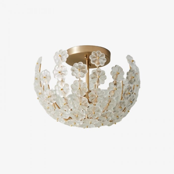 Petala Artistic Metal Semi Flush Plafondlamp - Opvallende glazen armatuur voor thuisinterieurs HL1893