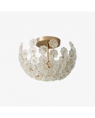 Roven Flush Mount Ceiling Lamp with Opal Glass Dome - Sleek Design for Bedroom and Living Room HL1951