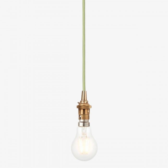 Plaitar Modern Brass Pendant Light - Minimalist Ceiling Fixture with Braided Cord for Hallways HL2190