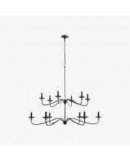 Ruchee Chandelier - Layered Fabric Shade Brass Ceiling Light for Dining or Living Spaces HL1891