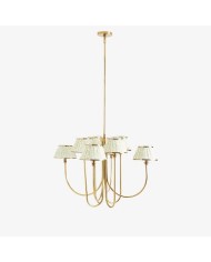 Ruffmeto Ruffled Shade Metal Frame Chandelier for Dining, Entry and Living Room HL1869