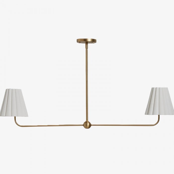 Ruffmeto Ruffled Shade Metal Frame Chandelier for Dining, Entry and Living Room HL1869