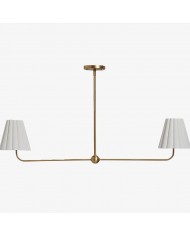 Ruchee Chandelier - Layered Fabric Shade Brass Ceiling Light for Dining or Living Spaces HL1891