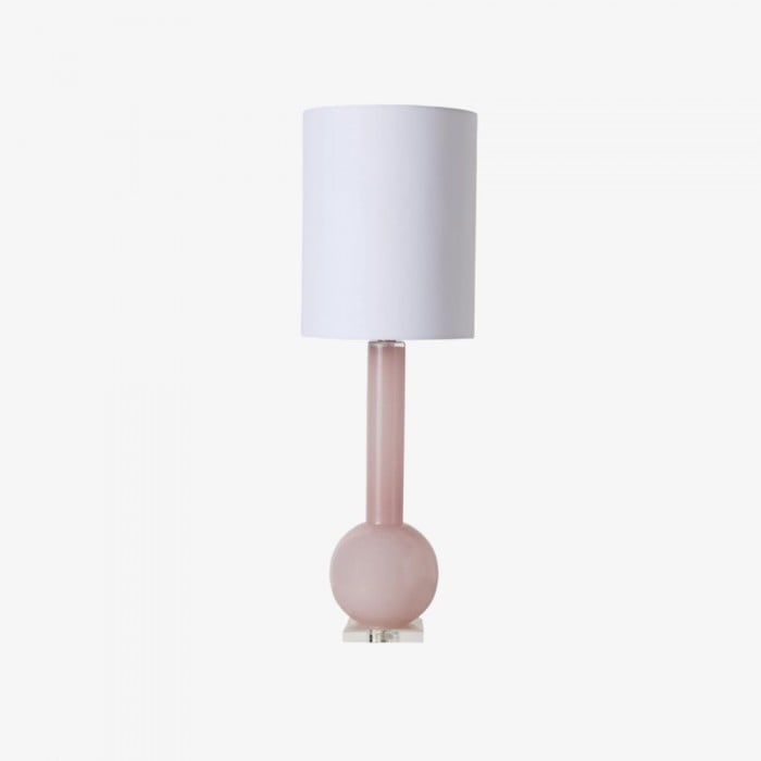 Savara Minimalist Table Lamp - Clean Glass Form with Fabric Shade for Bedrooms HL1900