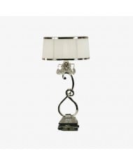 Lampa stołowa Talonis Double – dwa klosze i metalowa podstawa do sypialni i salonu HL2136