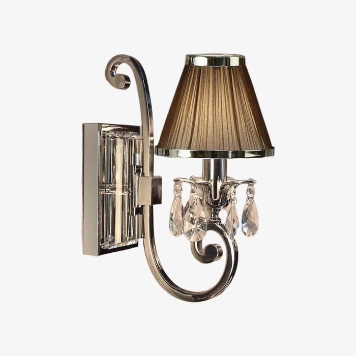 Applique da parete in cristallo di lusso Talonis - Struttura con finitura cromata per camere da letto e arredamento per la casa