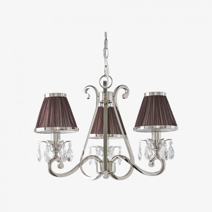 Talonis kroonluchter met meerdere lampen en stoffen armatuur - elegante gebogen metalen armen voor eet- en woonkamer HL2127