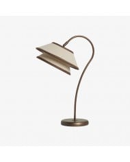 Lampa stołowa Talonis Double – dwa klosze i metalowa podstawa do sypialni i salonu HL2136