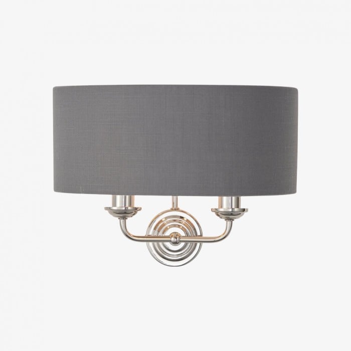 Applique da parete classica Tela con paralume in tessuto - Elegante applique con finitura in metallo per soggiorno/camera da